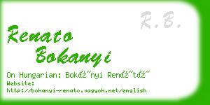 renato bokanyi business card